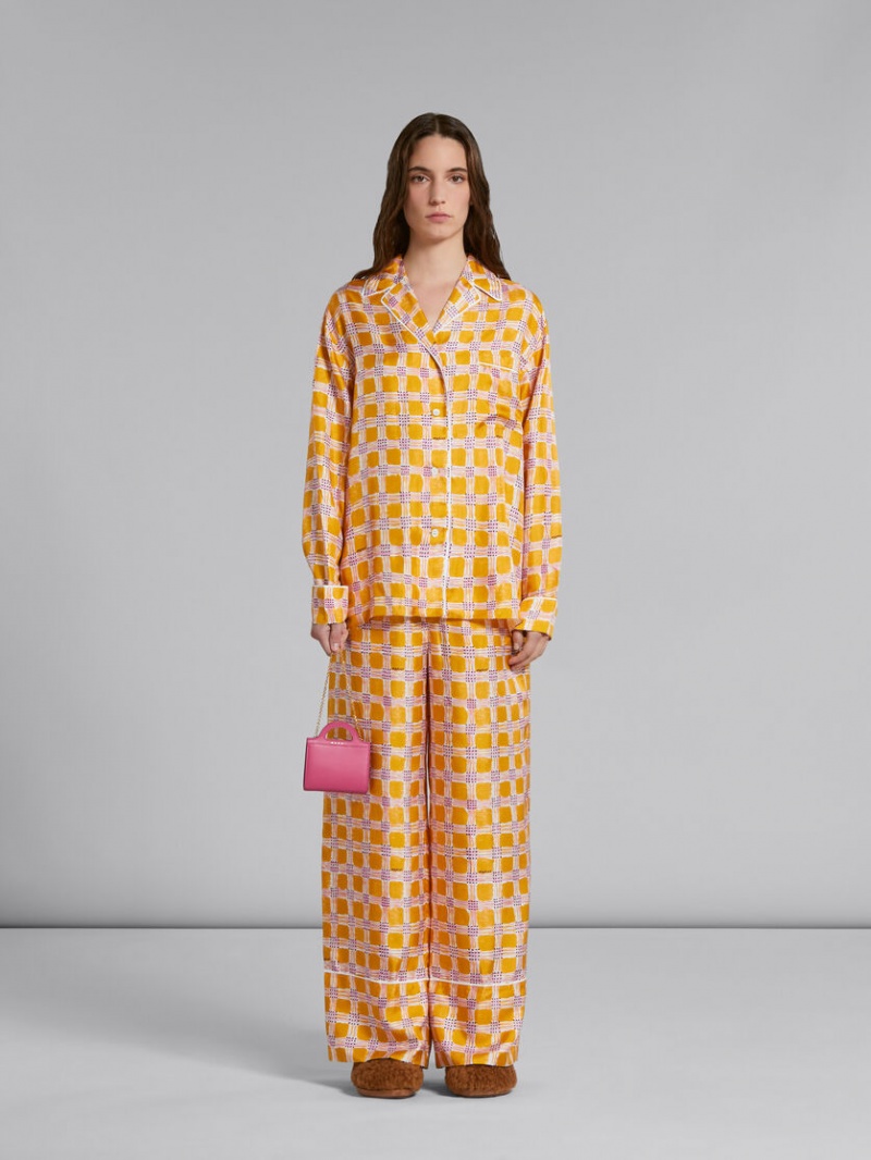 Marni Läder Tropicalia Wallet With Chain Rem Rosa | SSEVO15437