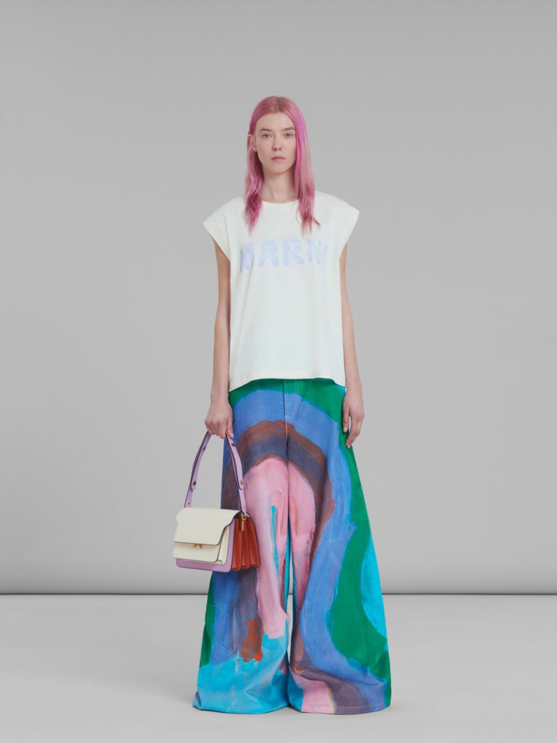 Marni Läder Trunk Bag Lila | BSESD99877