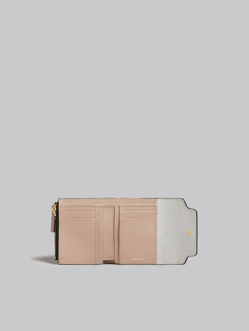 Marni Läder Wallet Orange Vita Beige | SSEVO46129