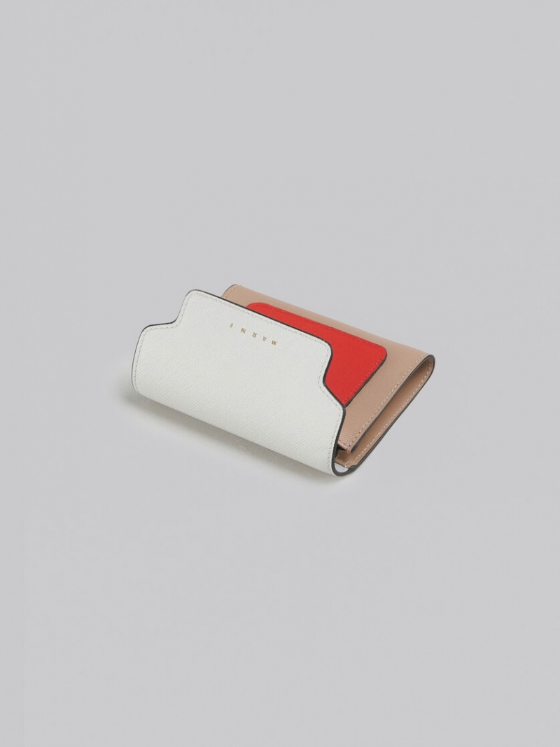 Marni Läder Wallet Orange Vita Beige | SSEVO46129