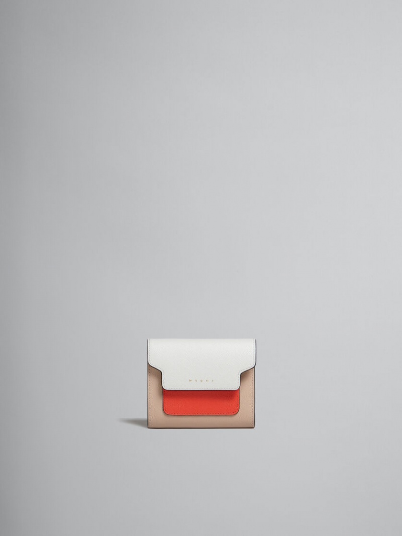 Marni Läder Wallet Orange Vita Beige | SSEVO46129