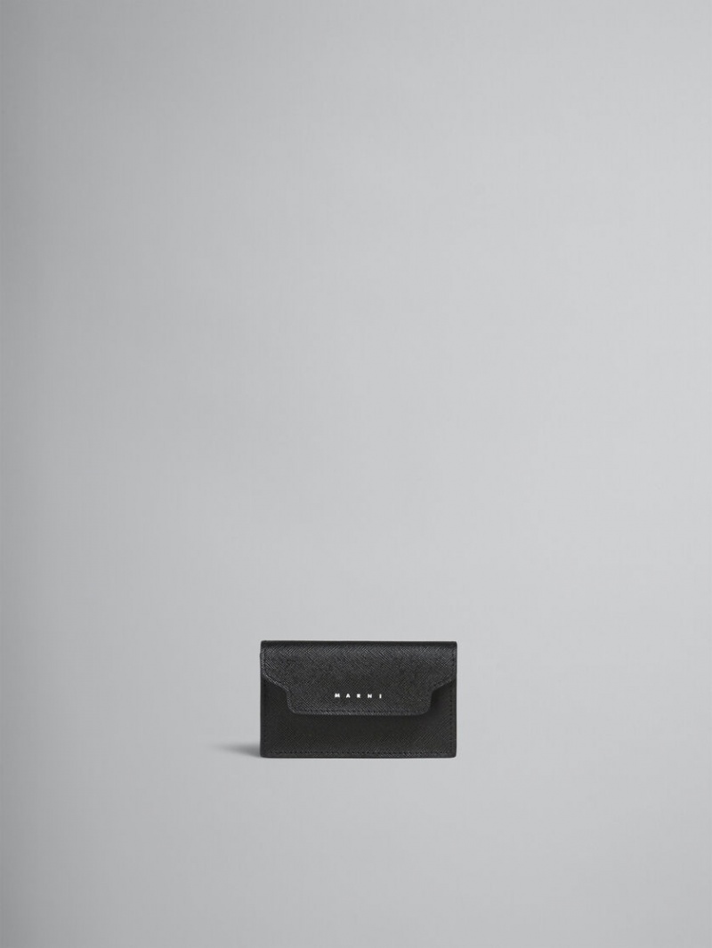 Marni Läder Zip-around Card Case Svarta | ASEWC14987