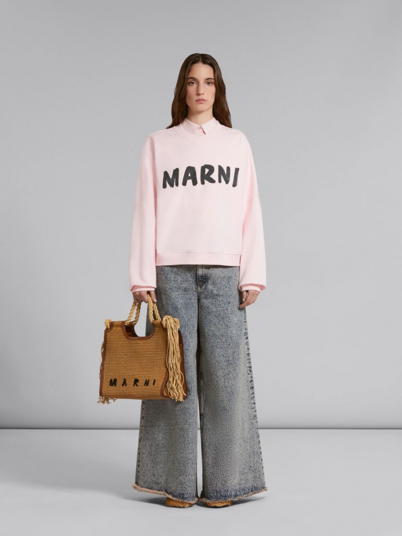 Marni Marcel Summer Bag With Rope Handles Beige | SEXBR22962
