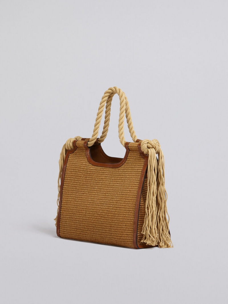 Marni Marcel Summer Bag With Rope Handles Beige | SEXBR22962