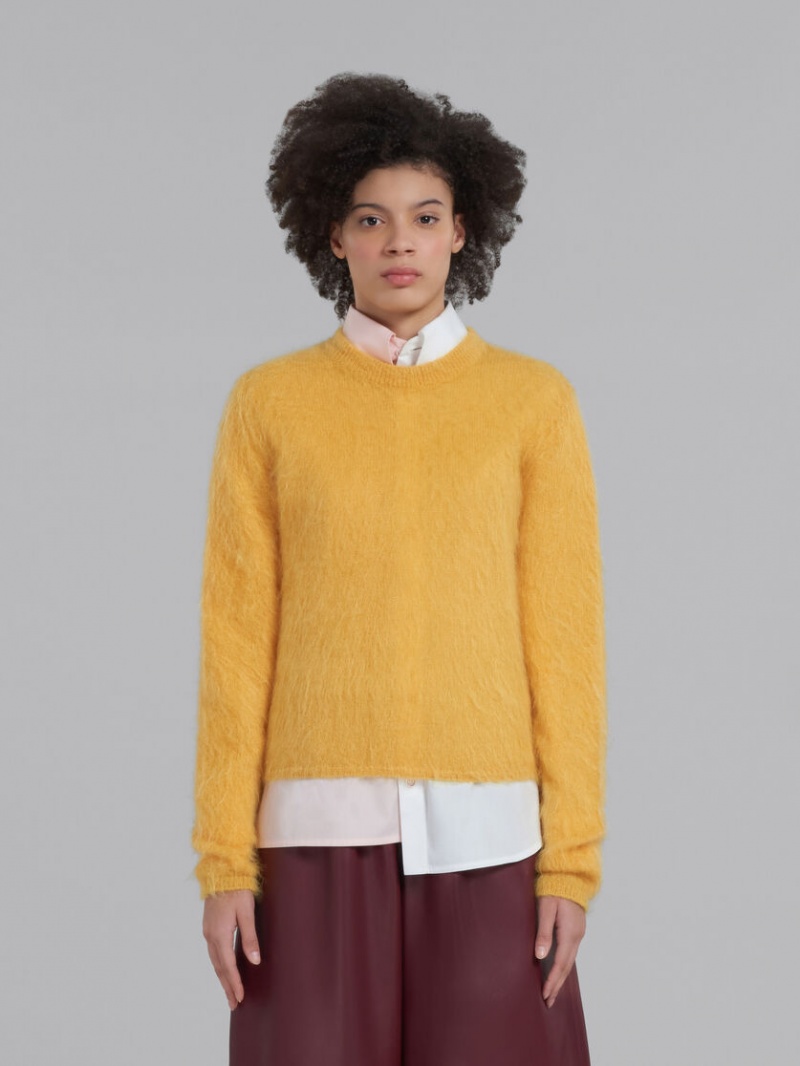 Marni Mohair And Ull Jumper Gula | ZSENQ66640