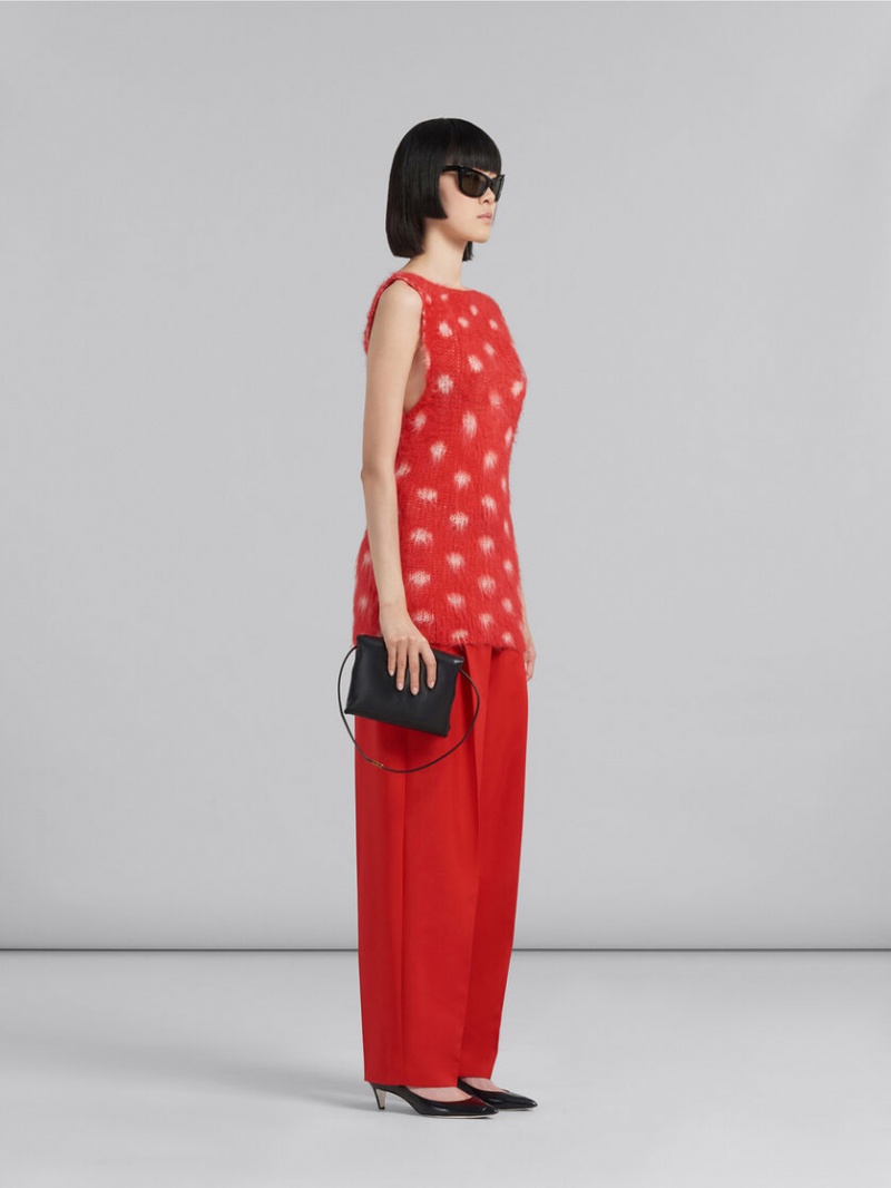 Marni Mohair Ärmlös Jumper With Polka Dots Röda | SEZPD27953