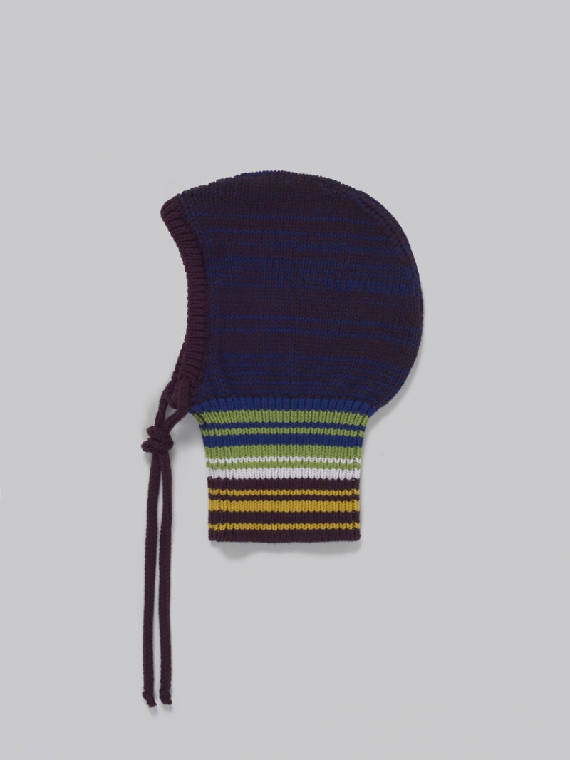 Marni Mouliné Balaclava With Randig Neck Blå | XSEBH55397