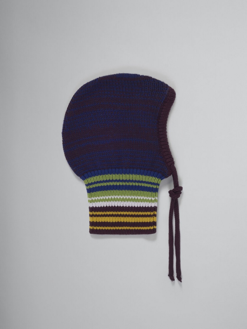 Marni Mouliné Balaclava With Randig Neck Blå | XSEBH55397