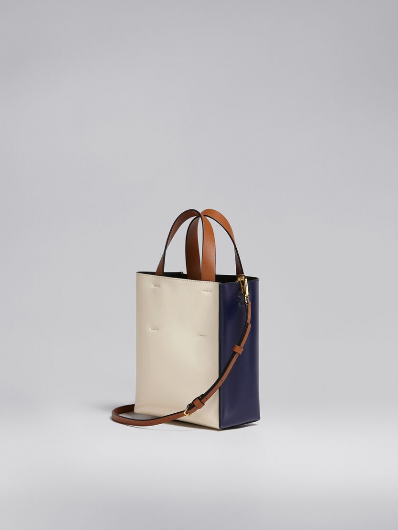 Marni Museo Mini Bag Läder Blå Vita | SEZPD20549