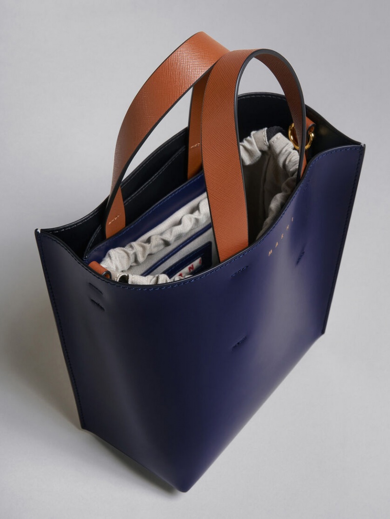 Marni Museo Mini Bag Läder Blå Vita | SEZPD20549