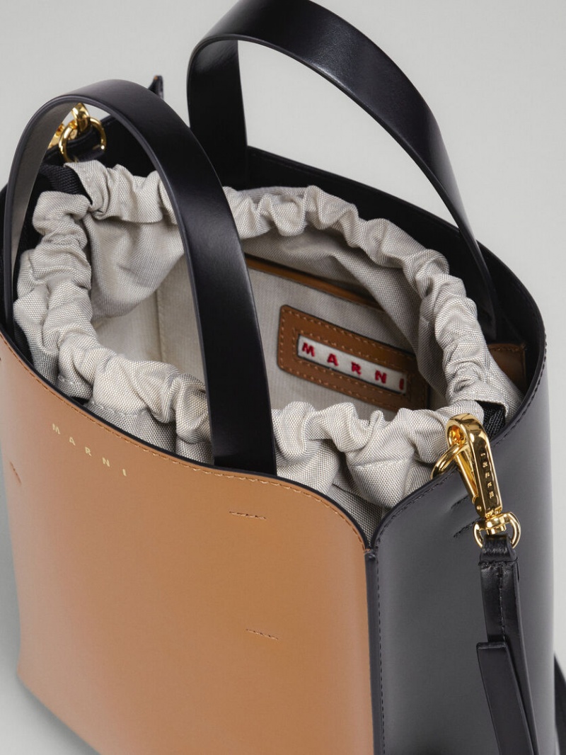 Marni Museo Small Bag Läder Bruna Svarta | SEIIZ55638