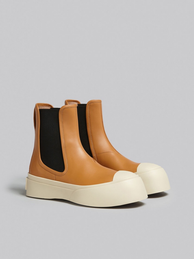 Marni Nappa Läder Pablo Chelsea Boot Bruna | YSEVQ75877