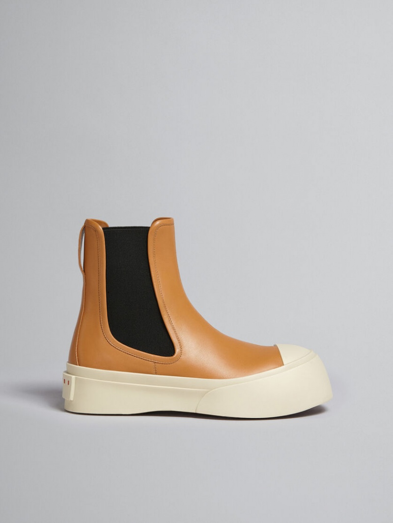 Marni Nappa Läder Pablo Chelsea Boot Bruna | YSEVQ75877