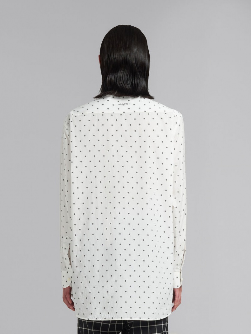 Marni Poplin Long-sleeved Shirt With Polka Dots Vita | ZSENQ30694