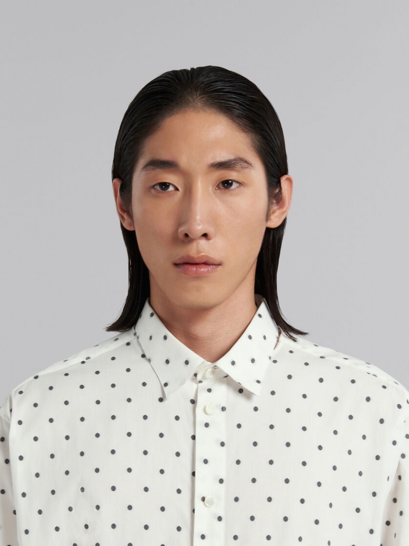 Marni Poplin Long-sleeved Shirt With Polka Dots Vita | ZSENQ30694