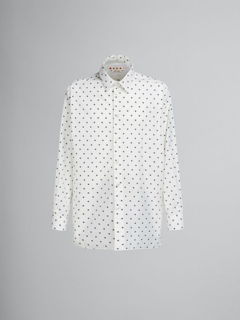 Marni Poplin Long-sleeved Shirt With Polka Dots Vita | ZSENQ30694