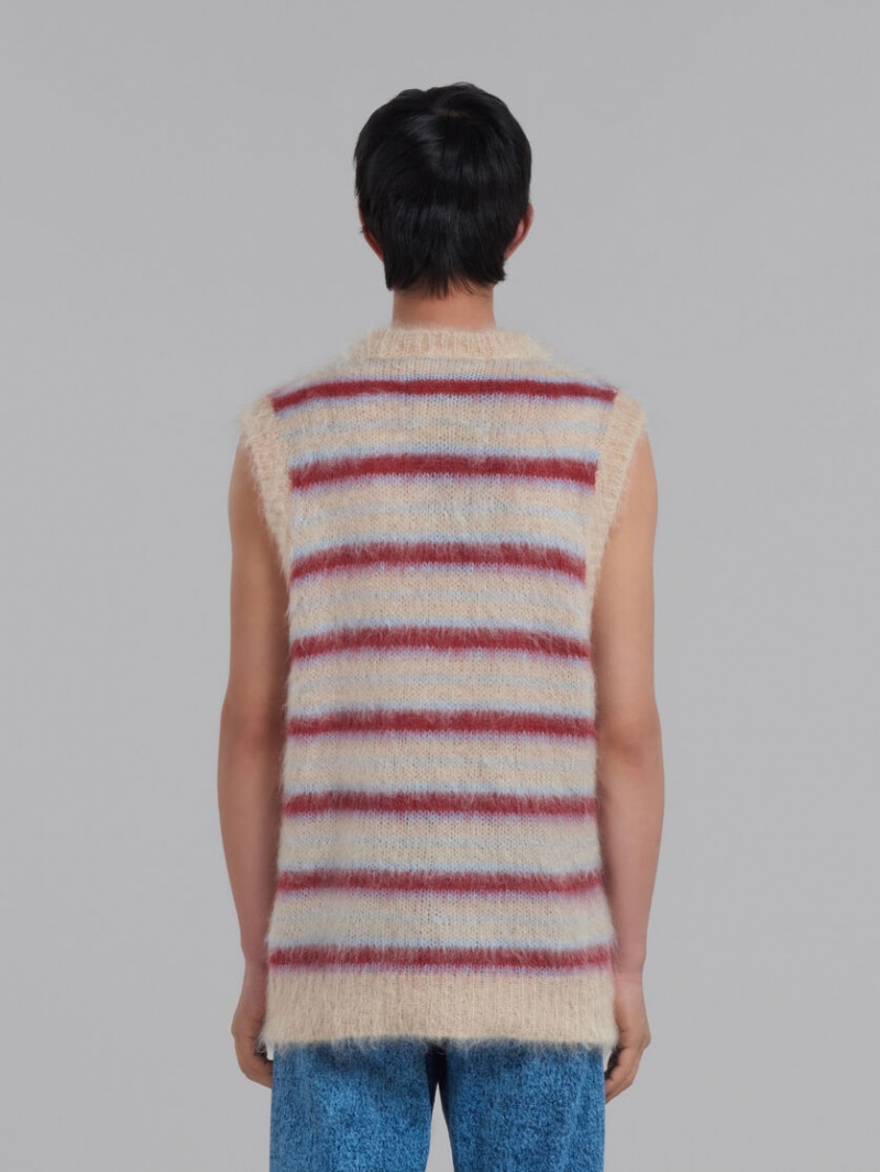 Marni Randig Mohair Vest Grädde | SEICD69734