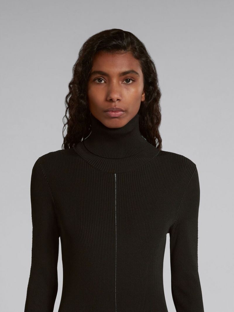 Marni Räfflad With Turtle Neck Svarta | ESEHC27398