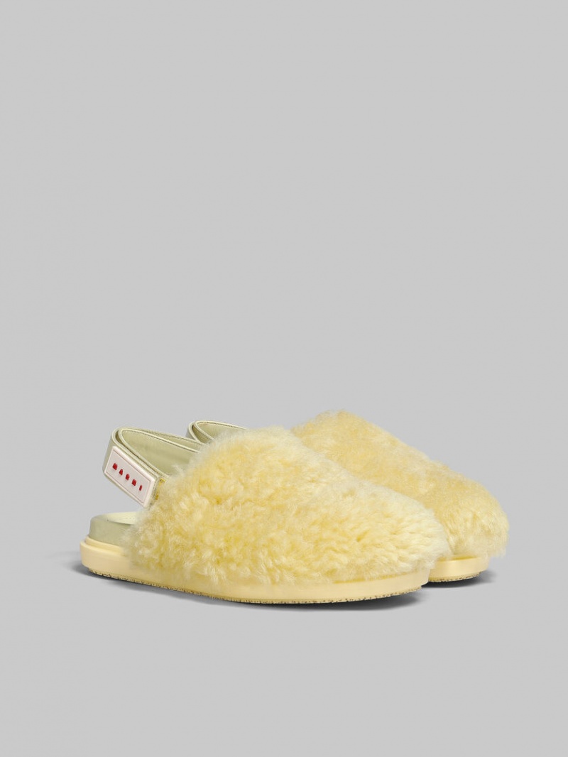 Marni Shearling Sabot Ljusgula | SECIF97006
