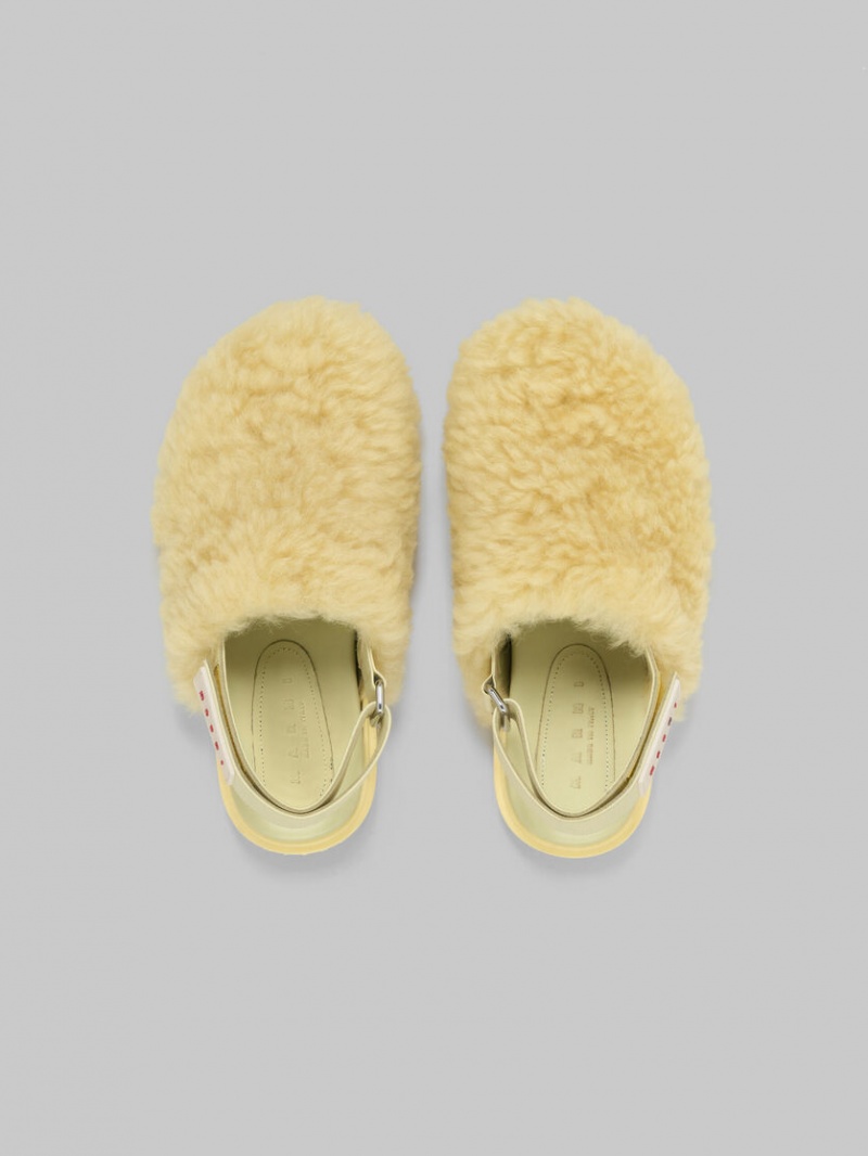 Marni Shearling Sabot Ljusgula | SECIF97006