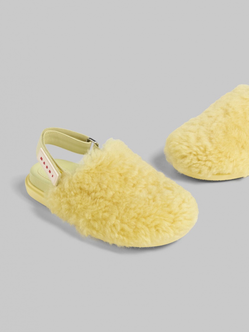 Marni Shearling Sabot Ljusgula | SECIF97006