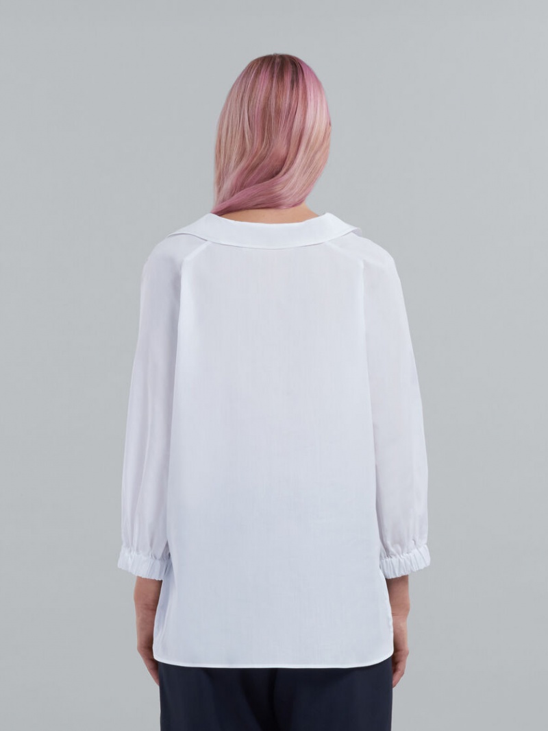 Marni Square-neck Top In Bio Poplin Vita | SEJVR15509