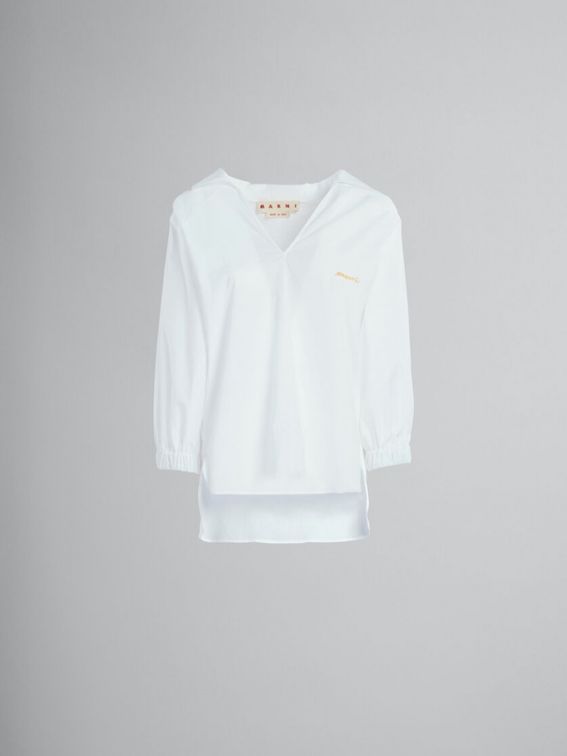 Marni Square-neck Top In Bio Poplin Vita | SEJVR15509