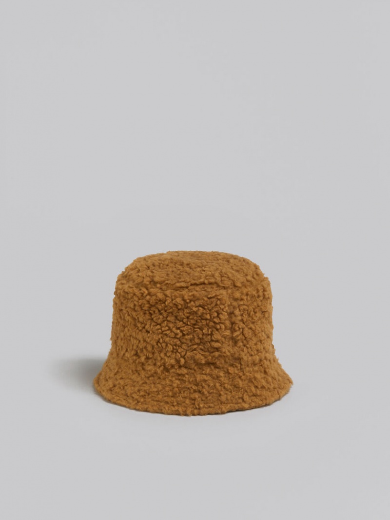 Marni Teddy Bucket Hat With Embroidered Logo Bruna | SENEJ41340