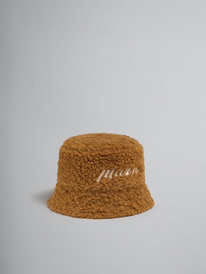 Marni Teddy Bucket Hat With Embroidered Logo Bruna | SENEJ41340