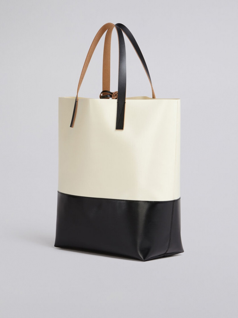 Marni Tribeca Shopping Bag Vita Svarta | FSEUI25320