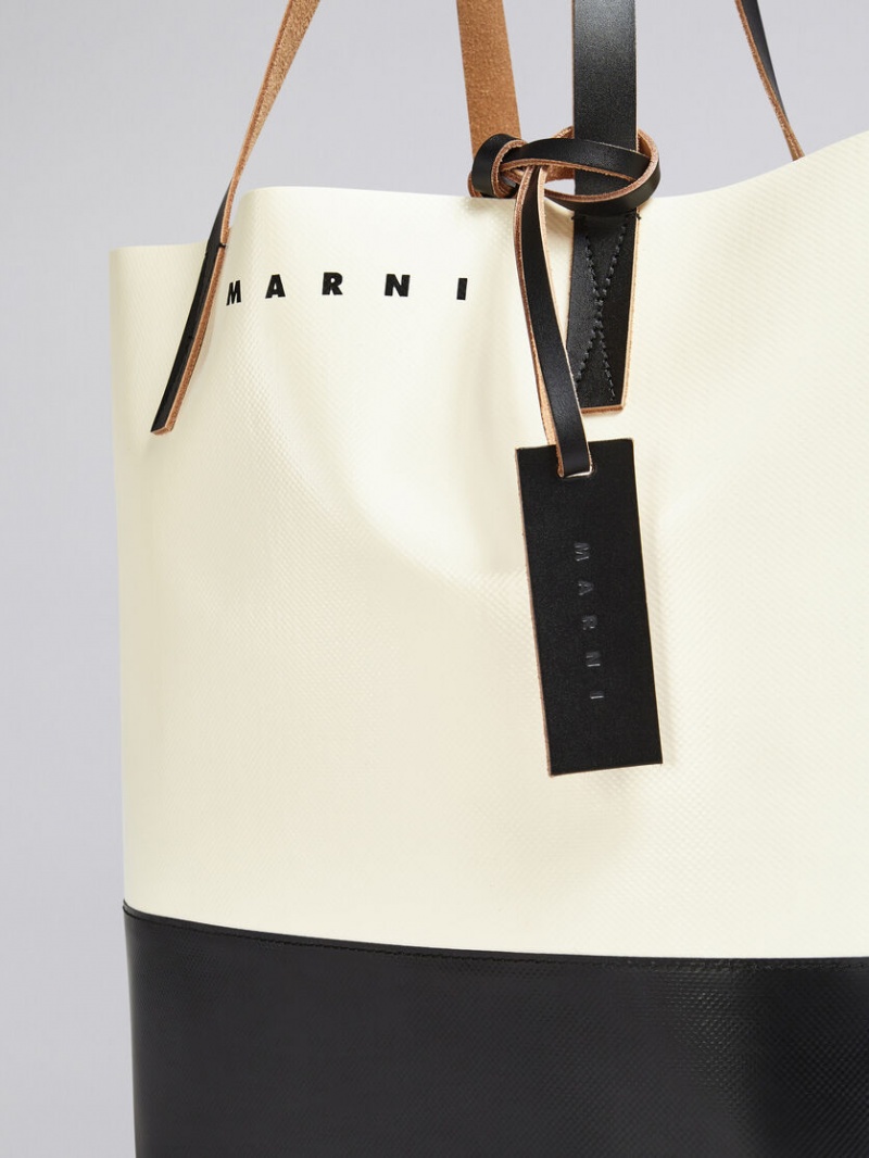 Marni Tribeca Shopping Bag Vita Svarta | FSEUI25320