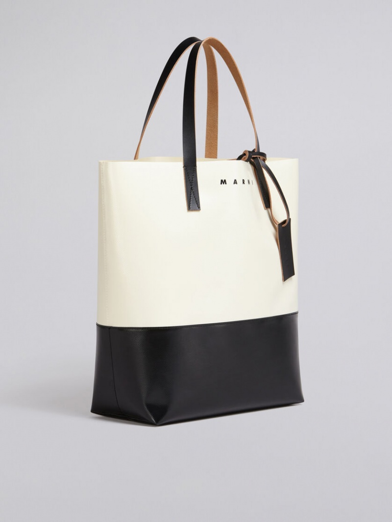Marni Tribeca Shopping Bag Vita Svarta | FSEUI25320