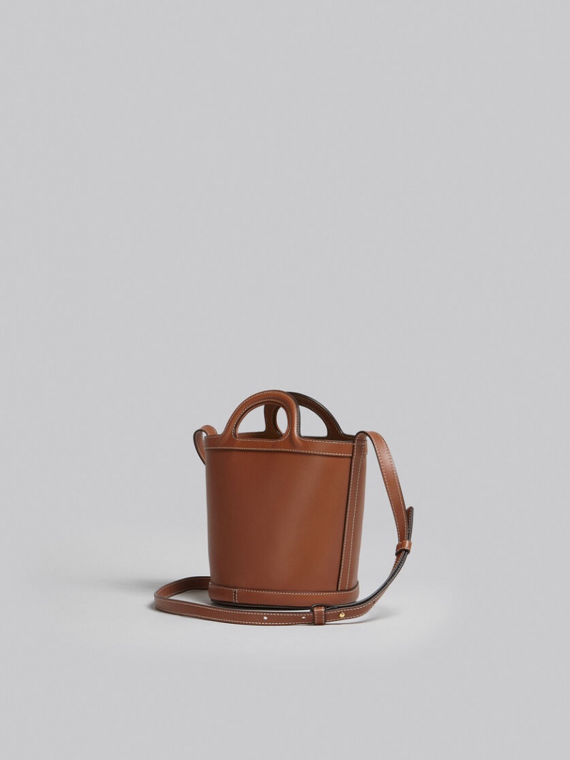 Marni Tropicalia Small Bucket Bag Läder Bruna | PSEER92176