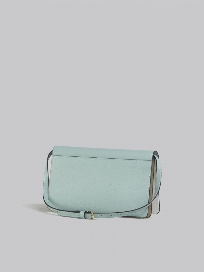 Marni Trunk Clutch Läder Ljusgröna Vita Bruna | SEQAV32528