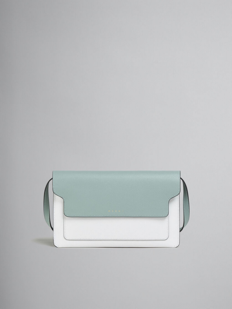 Marni Trunk Clutch Läder Ljusgröna Vita Bruna | SEQAV32528