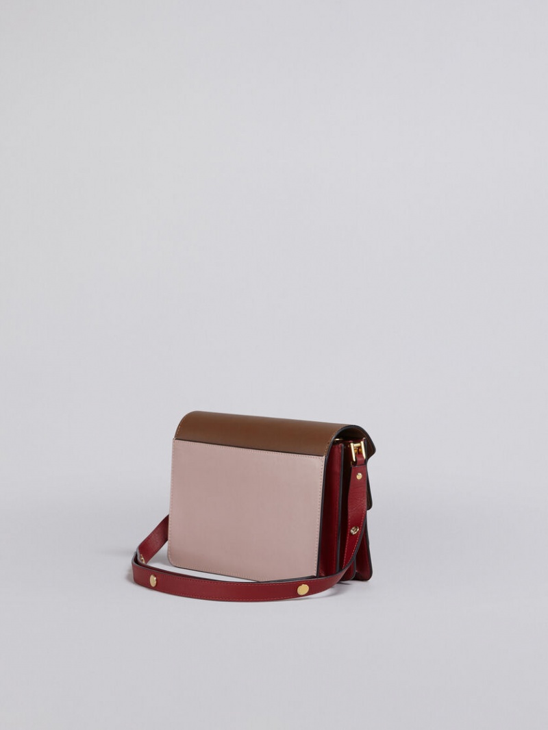 Marni Trunk Medium Bag Läder Bruna Rosa Röda | ESEVG57989