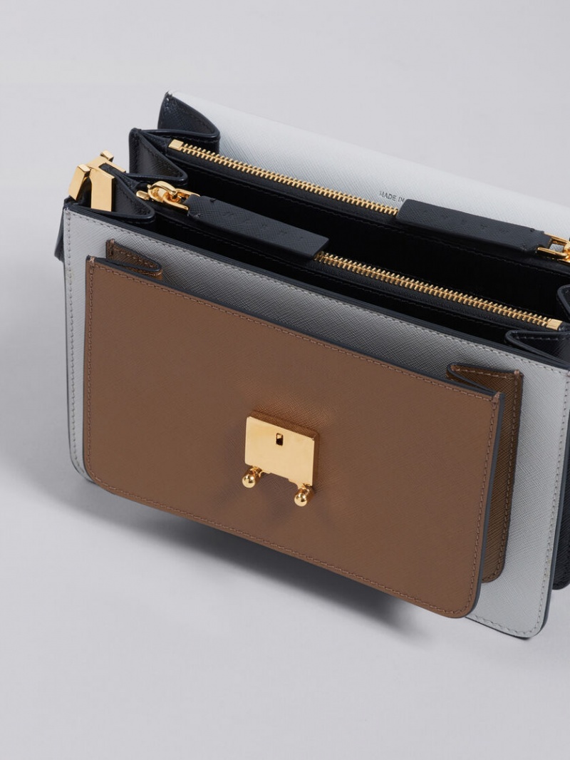 Marni Trunk Medium Bag Läder Grå Bruna Svarta | XSEGW79605
