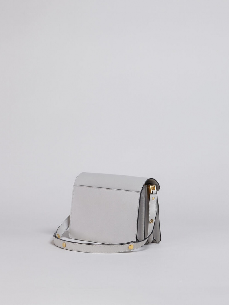 Marni Trunk Medium Bag Läder Grå | BSESO28334