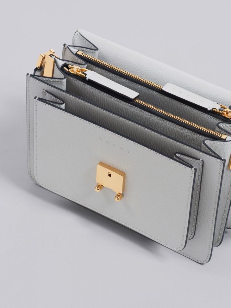 Marni Trunk Medium Bag Läder Grå | BSESO28334