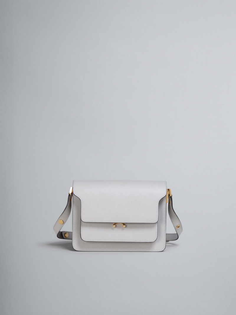 Marni Trunk Medium Bag Läder Grå | BSESO28334