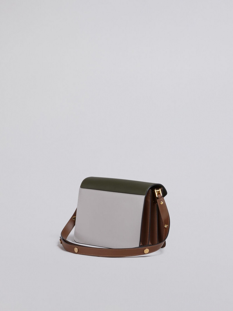 Marni Trunk Medium Bag Läder Gröna Grå Bruna | DSEVO84961