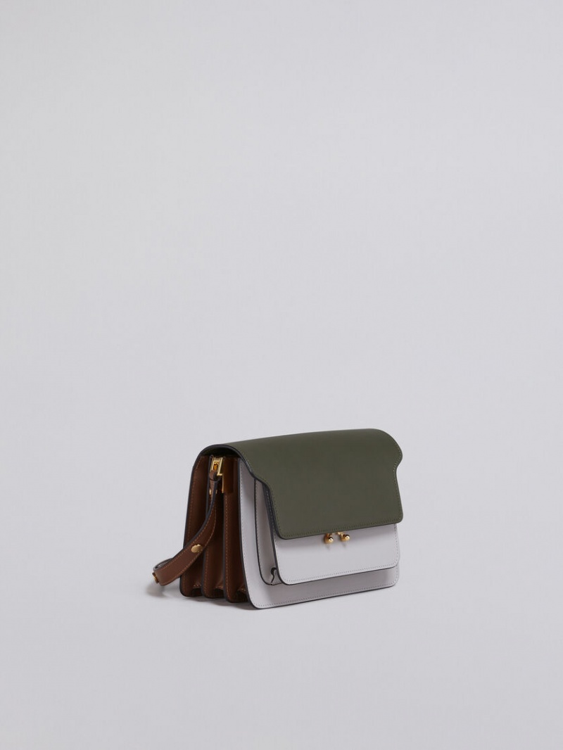 Marni Trunk Medium Bag Läder Gröna Grå Bruna | DSEVO84961