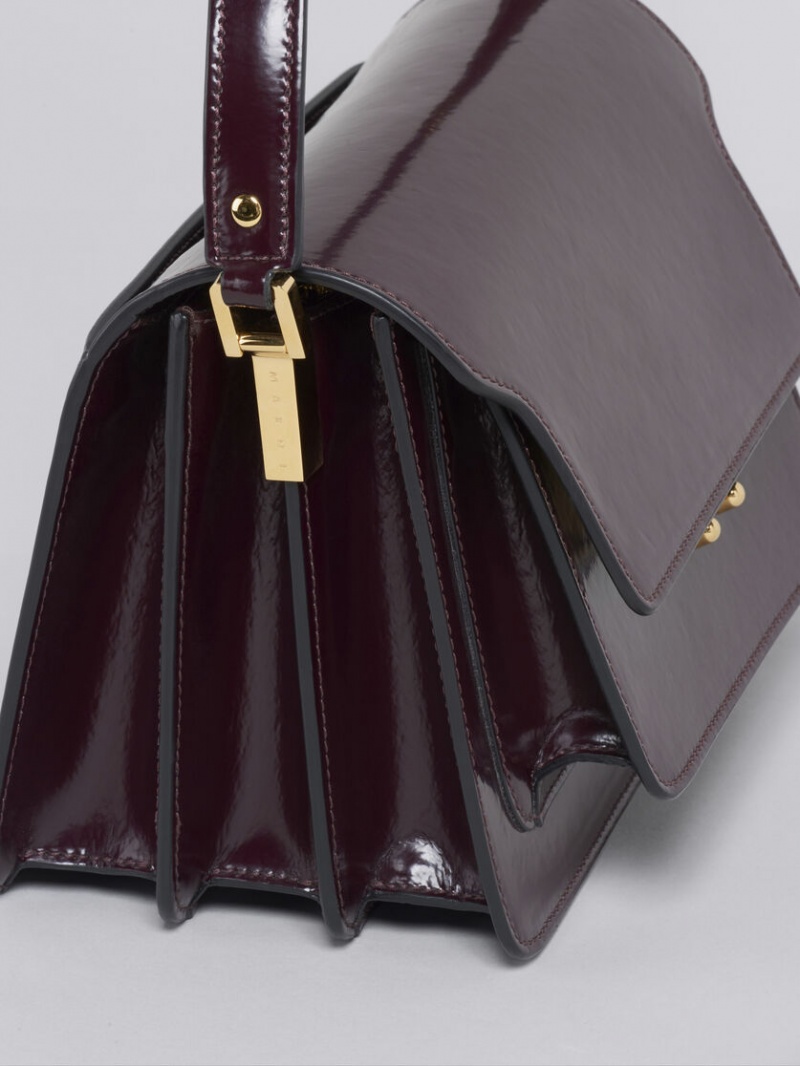 Marni Trunk Medium Bag Läder Mörkröda | USEND36411