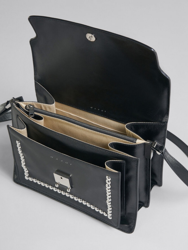 Marni Trunk Soft Large Bag Läder With Studs Svarta | ASEDF79496