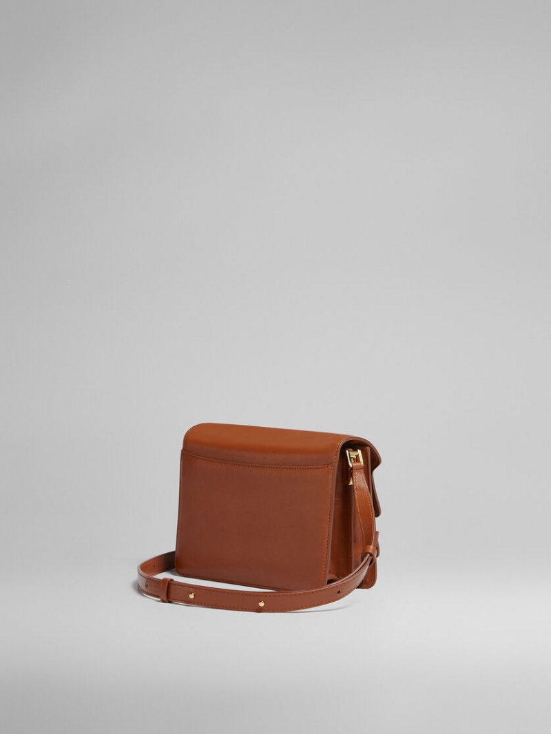 Marni Trunk Soft Medium Bag Läder Bruna | SSENY68326