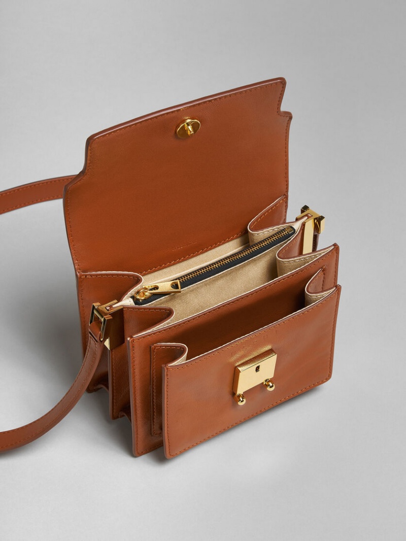 Marni Trunk Soft Mini Bag Läder Bruna | SEXBR38130
