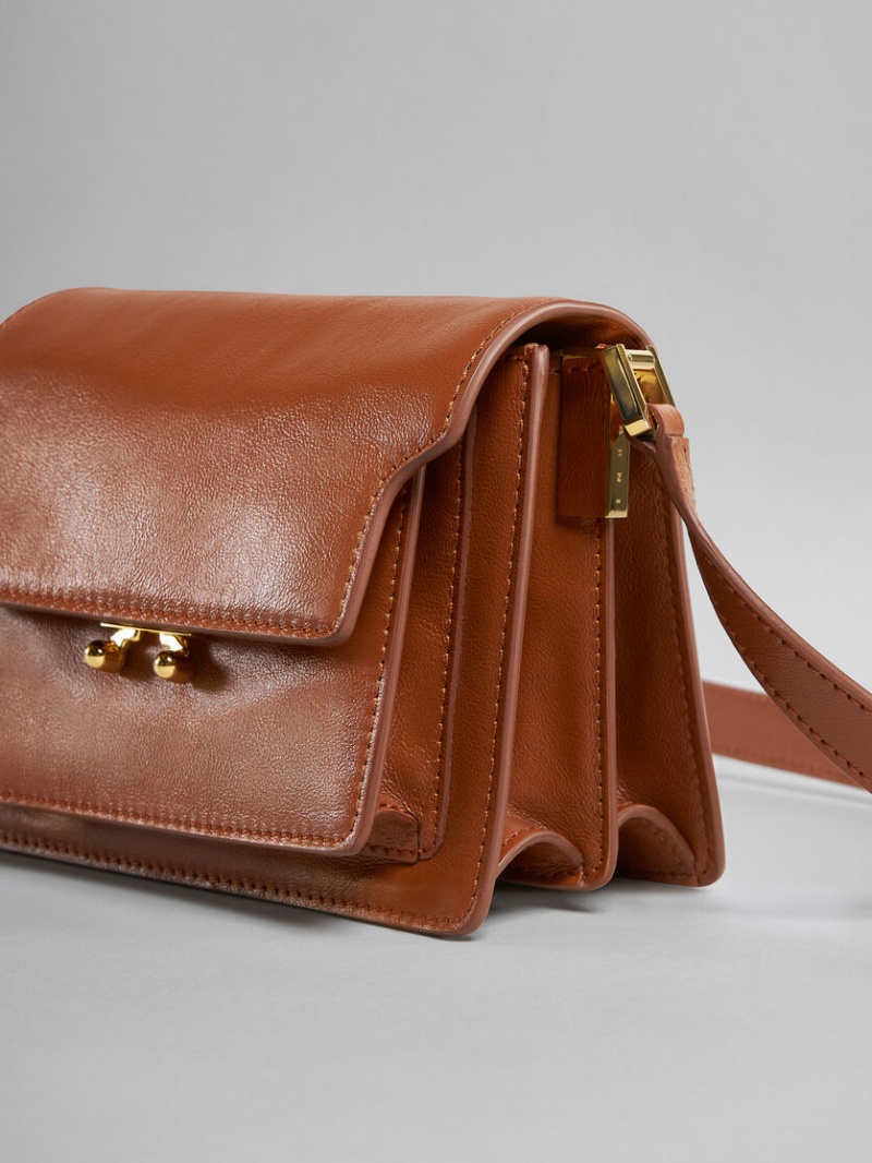 Marni Trunk Soft Mini Bag Läder Bruna | SEXBR38130