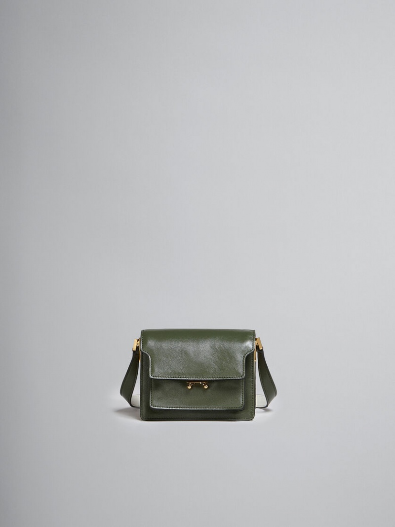 Marni Trunk Soft Mini Bag Läder Gröna Vita | MSEFT81925