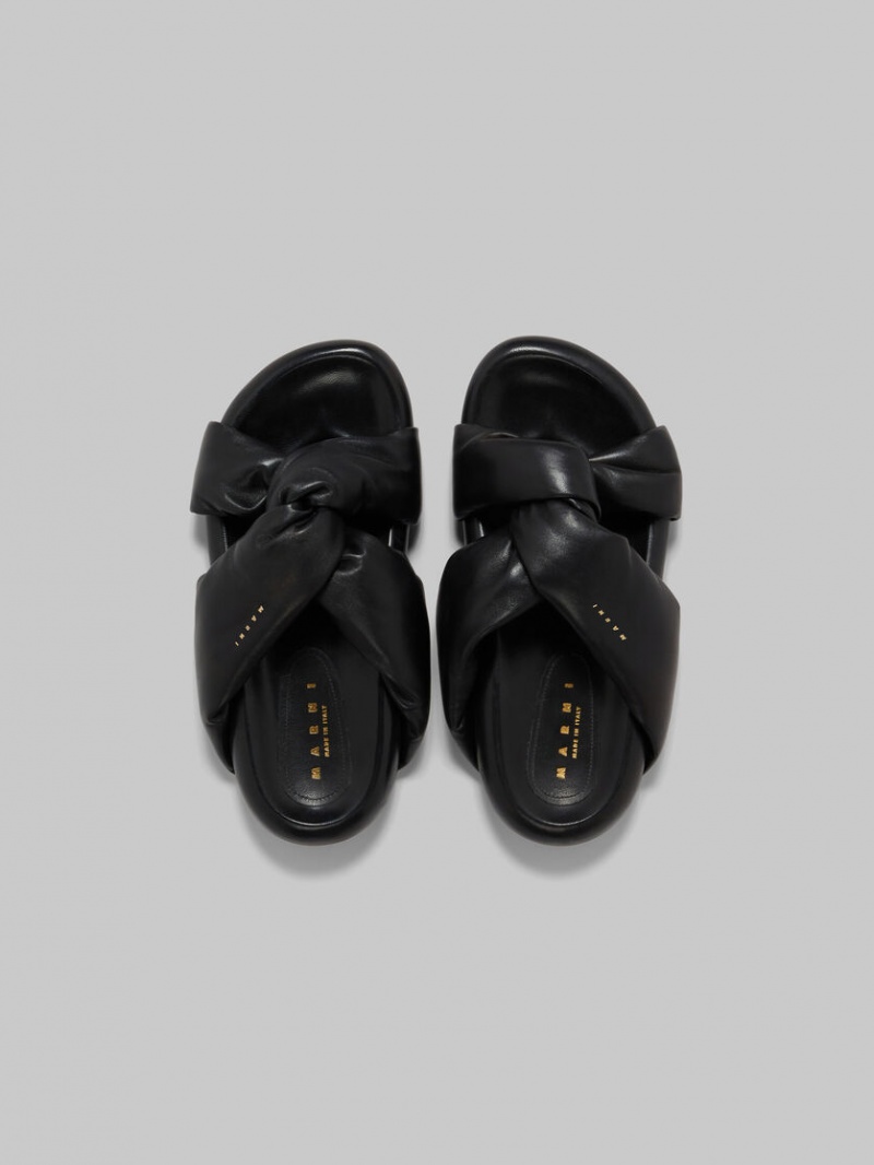 Marni Twisted Läder Bubble Sandal Svarta | TSEWZ27603