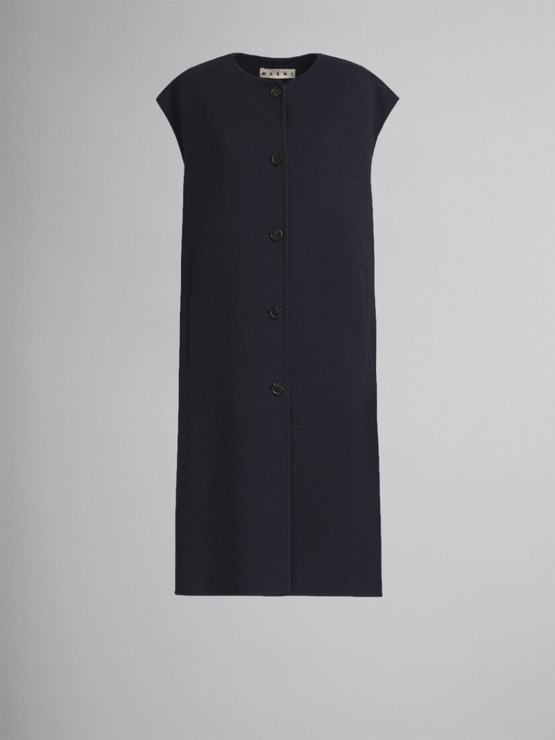 Marni Ull Long Vest Svarta | ESEHC76678
